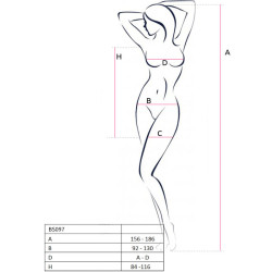 Passion - Bs097 Bodystocking Rouge Taille Unique